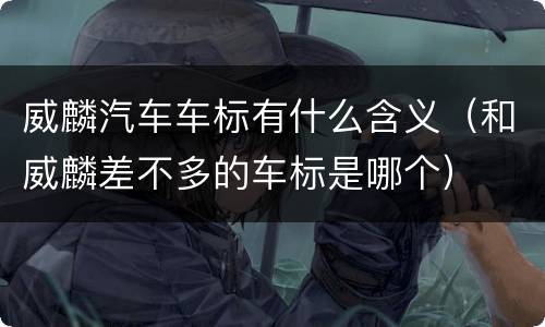 威麟汽车车标有什么含义（和威麟差不多的车标是哪个）