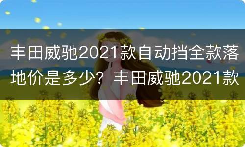 丰田威驰2021款自动挡全款落地价是多少？丰田威驰2021款自动挡怎么样？