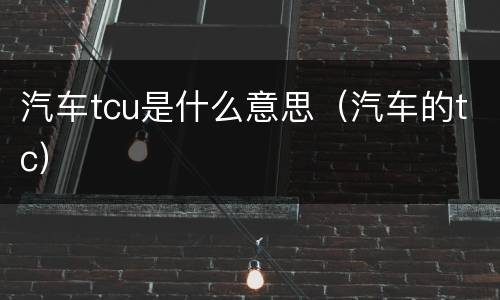 汽车tcu是什么意思（汽车的tc）