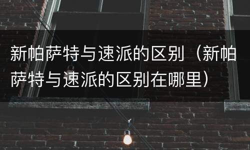 新帕萨特与速派的区别（新帕萨特与速派的区别在哪里）
