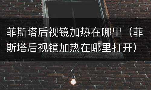 菲斯塔后视镜加热在哪里（菲斯塔后视镜加热在哪里打开）