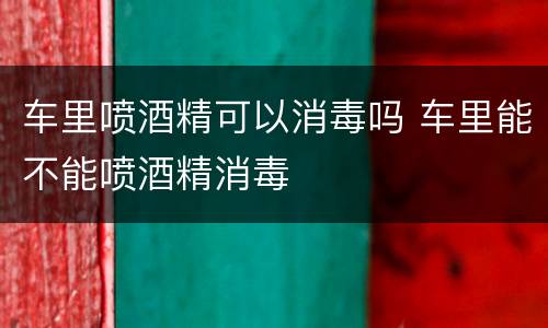 车里喷酒精可以消毒吗 车里能不能喷酒精消毒