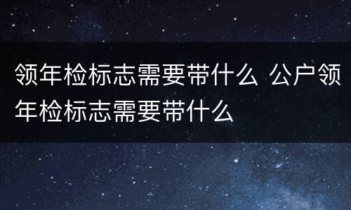 领年检标志需要带什么 公户领年检标志需要带什么