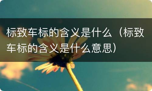 标致车标的含义是什么（标致车标的含义是什么意思）