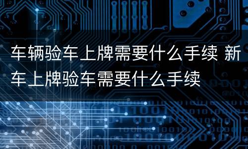 车辆验车上牌需要什么手续 新车上牌验车需要什么手续