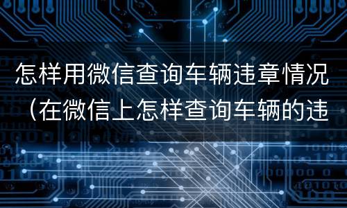 怎样用微信查询车辆违章情况（在微信上怎样查询车辆的违章情况）