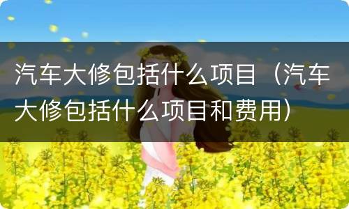 汽车大修包括什么项目（汽车大修包括什么项目和费用）