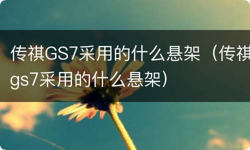传祺GS7采用的什么悬架（传祺gs7采用的什么悬架）