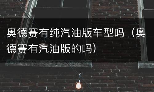奥德赛有纯汽油版车型吗（奥德赛有汽油版的吗）