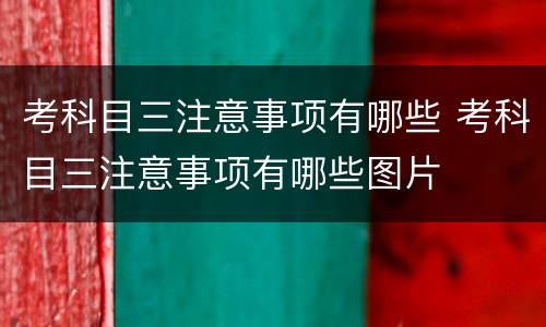 考科目三注意事项有哪些 考科目三注意事项有哪些图片