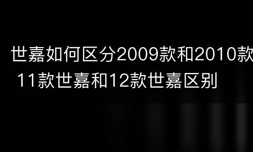 世嘉如何区分2009款和2010款 11款世嘉和12款世嘉区别