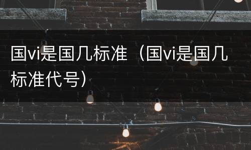 国vi是国几标准（国vi是国几标准代号）
