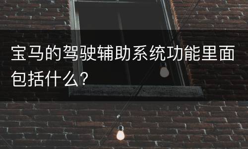 宝马的驾驶辅助系统功能里面包括什么?