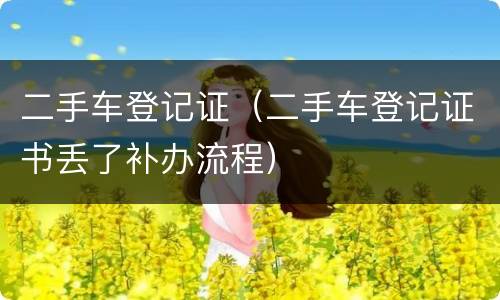 二手车登记证（二手车登记证书丢了补办流程）