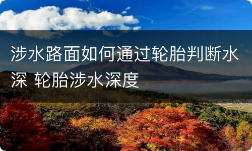 涉水路面如何通过轮胎判断水深 轮胎涉水深度