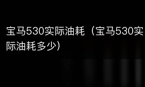 宝马530实际油耗（宝马530实际油耗多少）