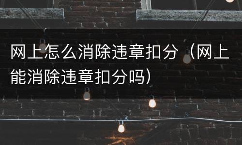 网上怎么消除违章扣分（网上能消除违章扣分吗）