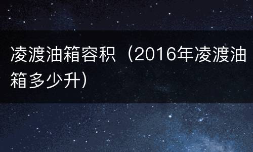 凌渡油箱容积（2016年凌渡油箱多少升）
