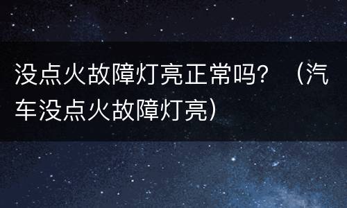 没点火故障灯亮正常吗？（汽车没点火故障灯亮）