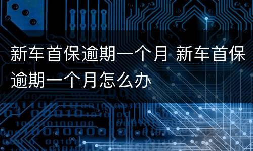 新车首保逾期一个月 新车首保逾期一个月怎么办