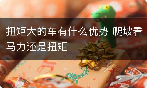 扭矩大的车有什么优势 爬坡看马力还是扭矩
