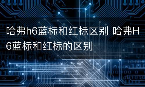 哈弗h6蓝标和红标区别 哈弗H6蓝标和红标的区别