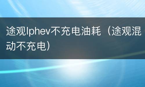 途观lphev不充电油耗（途观混动不充电）