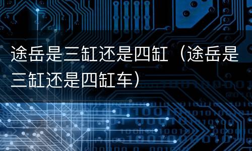 途岳是三缸还是四缸（途岳是三缸还是四缸车）