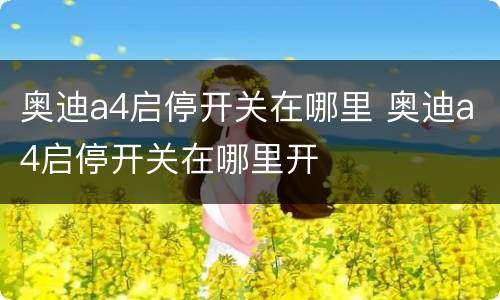 奥迪a4启停开关在哪里 奥迪a4启停开关在哪里开