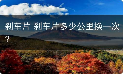 刹车片 刹车片多少公里换一次?