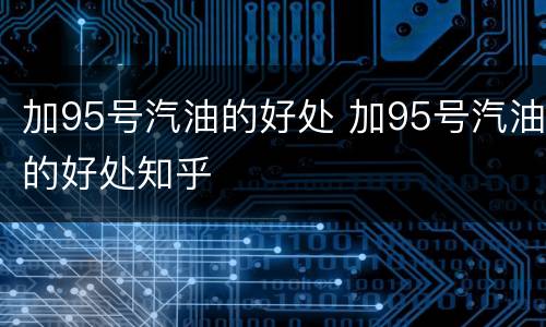加95号汽油的好处 加95号汽油的好处知乎