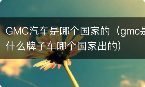 GMC汽车是哪个国家的（gmc是什么牌子车哪个国家出的）