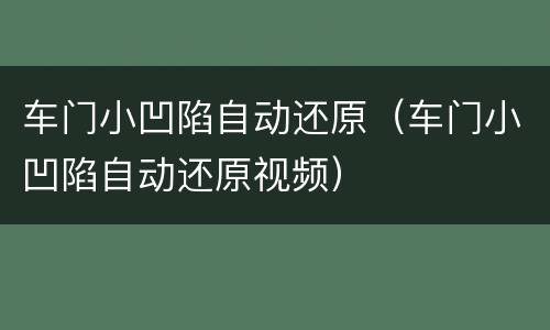 车门小凹陷自动还原（车门小凹陷自动还原视频）