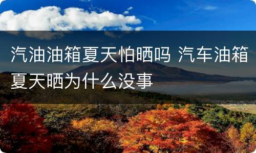 汽油油箱夏天怕晒吗 汽车油箱夏天晒为什么没事