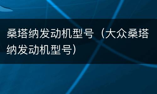 桑塔纳发动机型号（大众桑塔纳发动机型号）