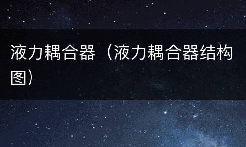 液力耦合器（液力耦合器结构图）