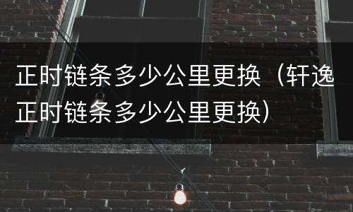正时链条多少公里更换（轩逸正时链条多少公里更换）