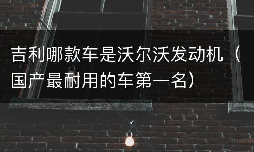 吉利哪款车是沃尔沃发动机（国产最耐用的车第一名）