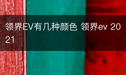 领界EV有几种颜色 领界ev 2021