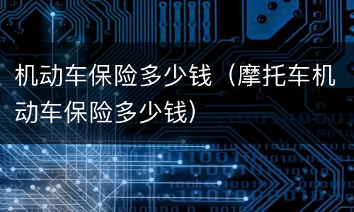 机动车保险多少钱（摩托车机动车保险多少钱）
