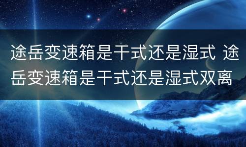 途岳变速箱是干式还是湿式 途岳变速箱是干式还是湿式双离合