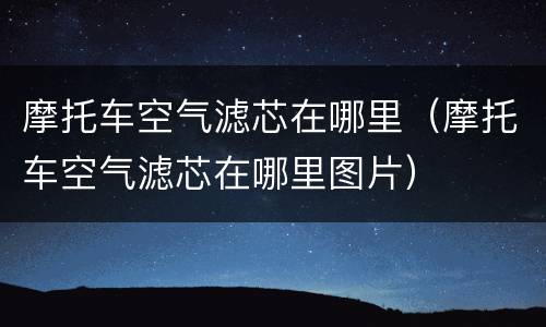 摩托车空气滤芯在哪里（摩托车空气滤芯在哪里图片）