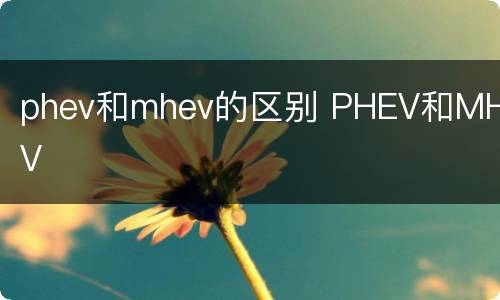 phev和mhev的区别 PHEV和MHEV