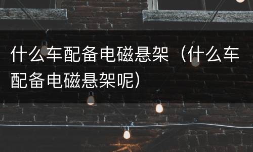 什么车配备电磁悬架（什么车配备电磁悬架呢）