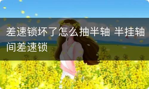 差速锁坏了怎么抽半轴 半挂轴间差速锁