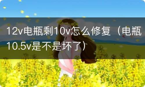12v电瓶剩10v怎么修复（电瓶10.5v是不是坏了）