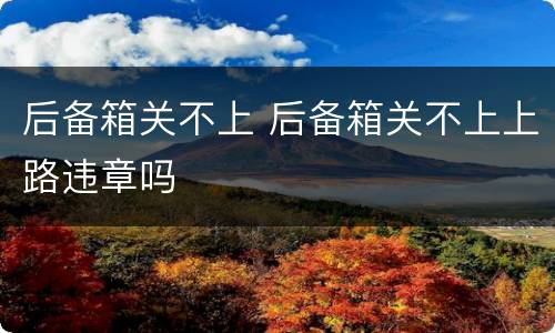 后备箱关不上 后备箱关不上上路违章吗