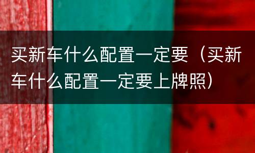 买新车什么配置一定要（买新车什么配置一定要上牌照）