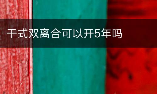 干式双离合可以开5年吗