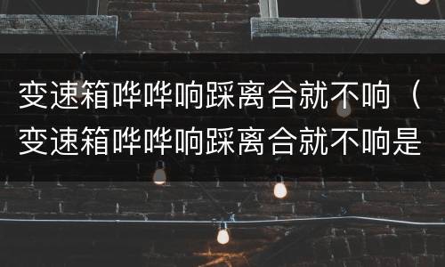 变速箱哗哗响踩离合就不响（变速箱哗哗响踩离合就不响是什么原因?）